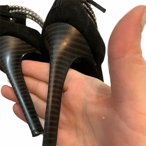 Just Fab Lilou black studded pointy toe heels women’s 7 - Picture 6 of 10